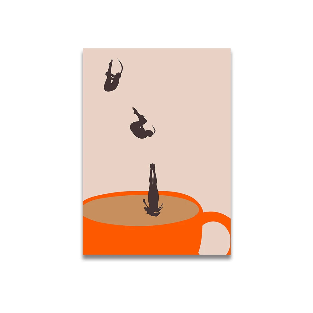 Simplicity Vintage Pink Cartoon Print Canvas Posters Wall Art Poster Home Decor Canvas Print Painting Living Room Bedroom Decor Quick Pick Grocers